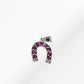 14K Horseshoe Luck Pendant with Ruby Stones