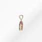14K Horseshoe Luck Pendant with Ruby Stones