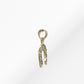 14K Horseshoe Luck Pendant with Aquamarine Stones