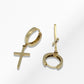 14K Dangling Cross Earrings