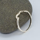 14K HALF HEART RING WITH 3 Diamond