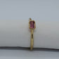 14k solitaire ring with emerald cut tourmaline stone, daily wear ring