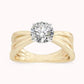 14k gold Solitaire ring with "Moissanite" 0.20 Ct comfortable and elegant