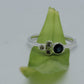 14k white gold ring, it has 3 Diamonds and 1 Natural Sapphire, for daily use and comfortable
