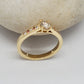14k Yellow Gold Engagement ring, with 6 Diamonds and 4 Tourmalines